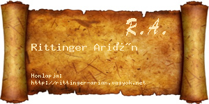Rittinger Arián névjegykártya